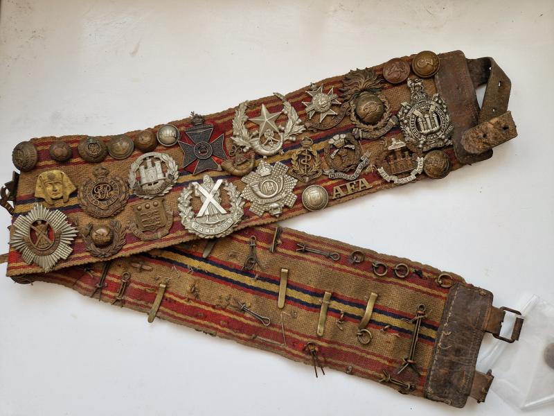WW1 Stable Belt with Badges and Buttons