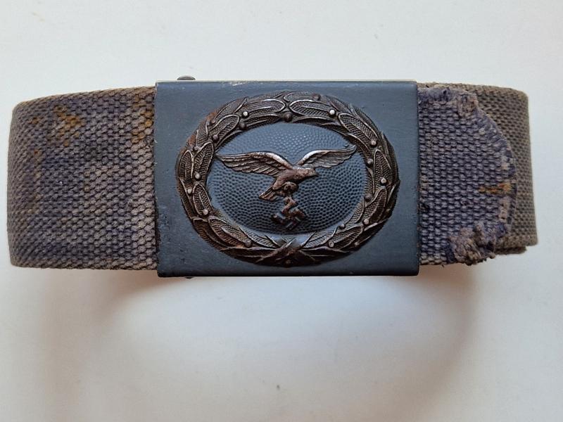 Very Rare Blue Web Luftwaffe Belt with Steel Buckle