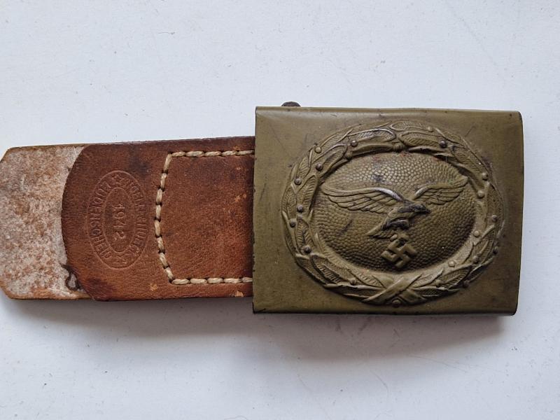 Luftwaffe Tropical Steel Buckle with Fob  1942 and Capture information