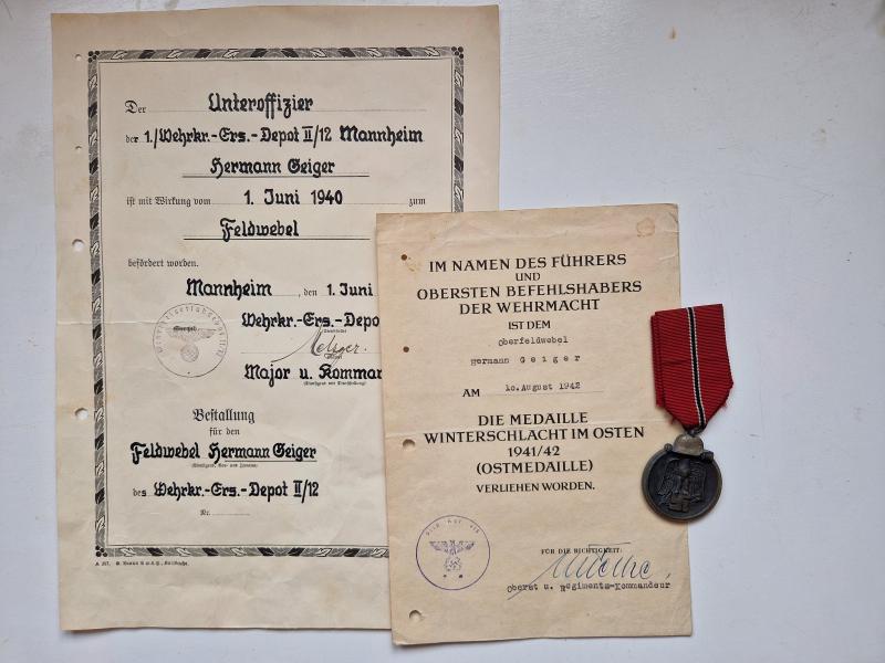 Russian Front Medal With Paperwork