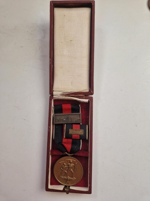 1st October Medal 1938 Boxed with Ribbon  Bar