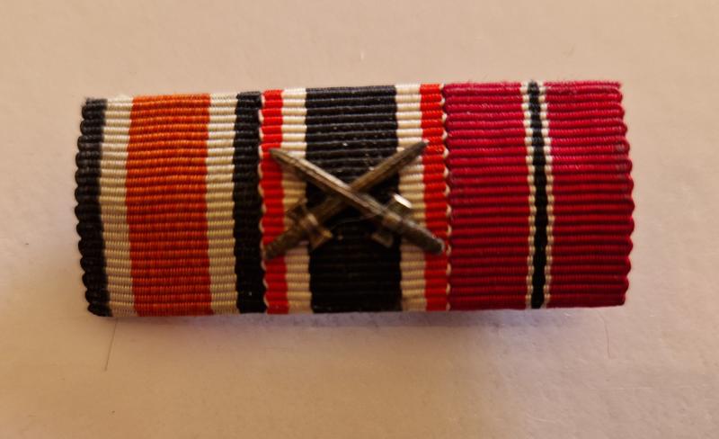 Iron Cross 2nd Class 1939 Three Place Ribbon Bar