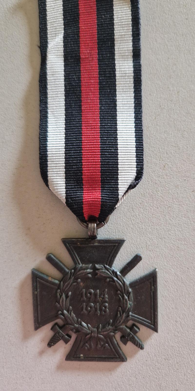 1914-18 Front Fighters Cross with Swords