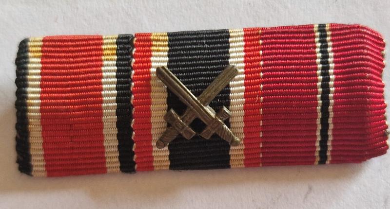 Iron Cross 2nd Class 1939 Three Place Ribbon Bar