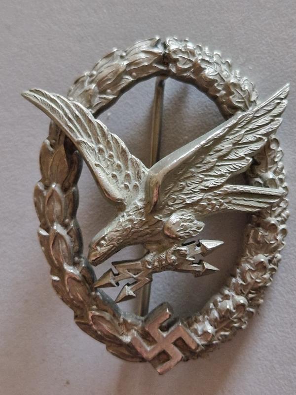 Luftwaffe Air Gunner Radio Opp Badge